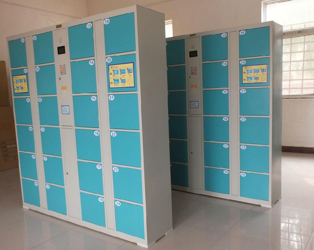商場電子存包柜 24門/36門超市條碼掃描儲物柜，自助寄存柜密碼指紋全解析